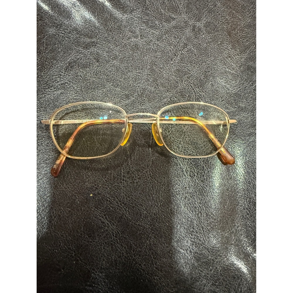 Seiko T620 Titanium Eyeglasses Gold Oval Frames Vintage Japan 145mm Mens Womens